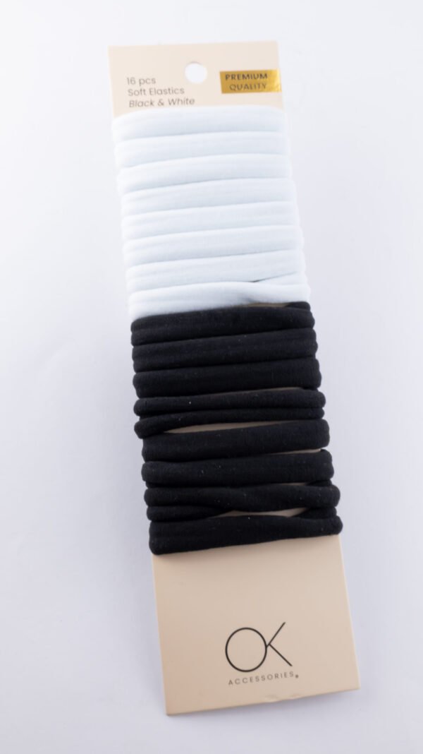 16pcs Soft Elastic Black & White
