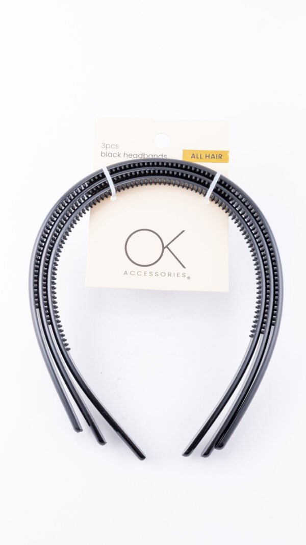 3pcs Black Headbands