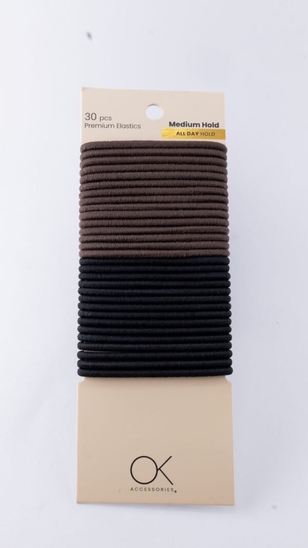 30pcs Premium Elastic Black & Brown
